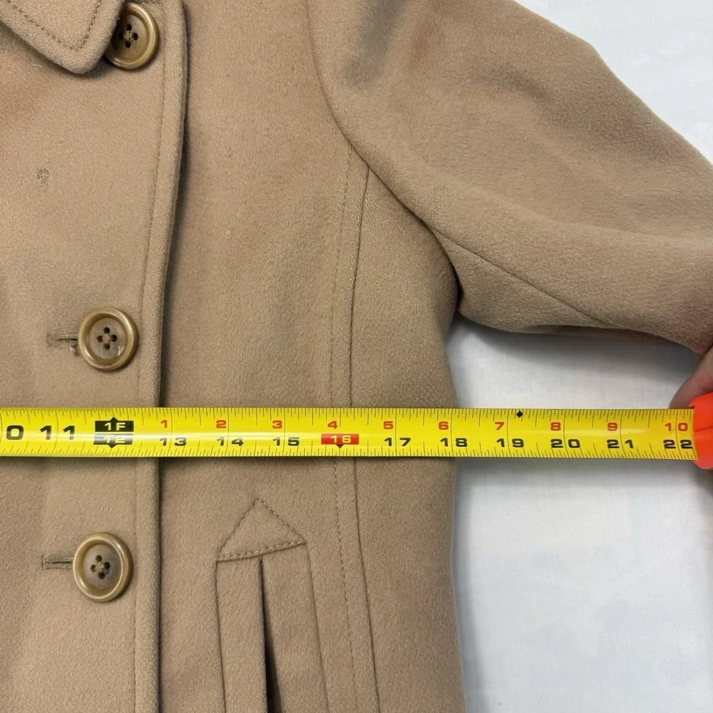 J Crew Peacoat Wool Nello Gori Thinsulate Jacket Womens 6 Tan - Picture 3 of 7